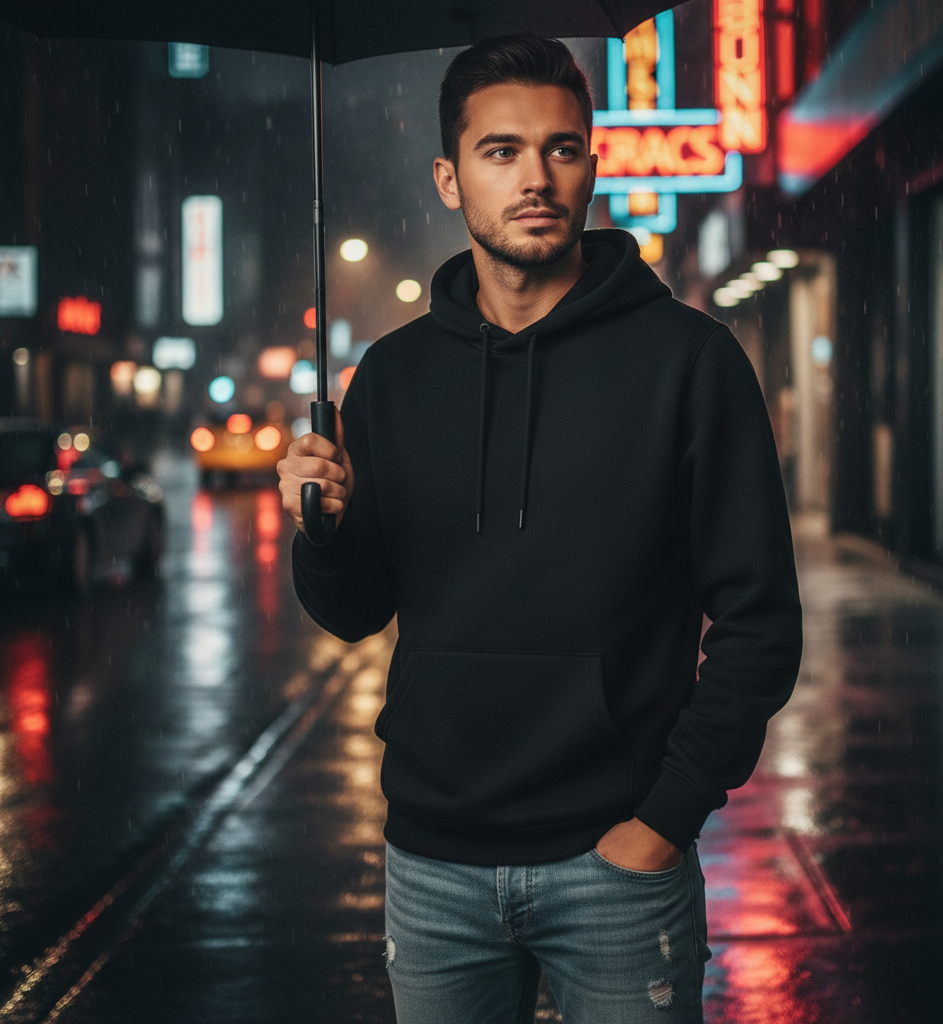 Black Polyester Hoodie – Warm, Soft & Stylish | Unisex Casual Wear for Winter & Everyday Comfort extra large