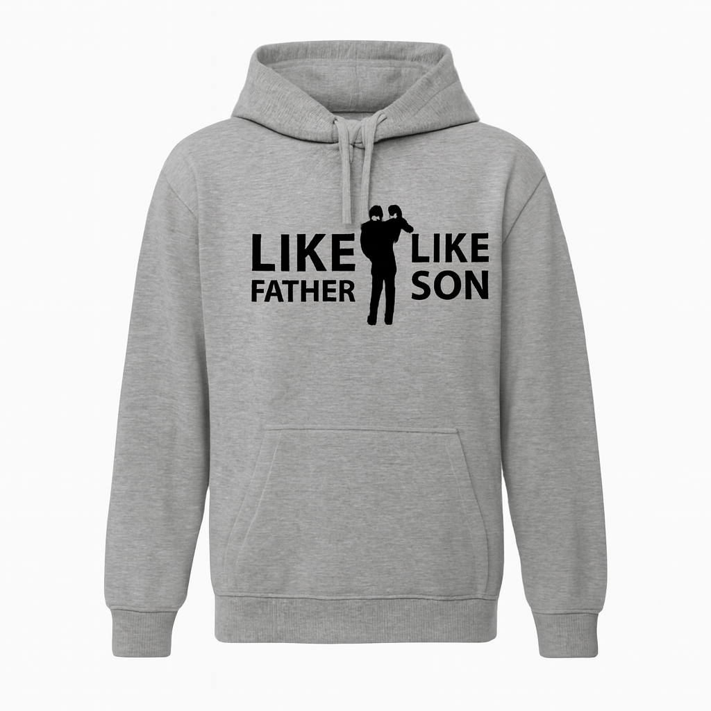 New Summer Collection Full Grey Hoodie Father And Son Printed For Men And Boys (Extra Large