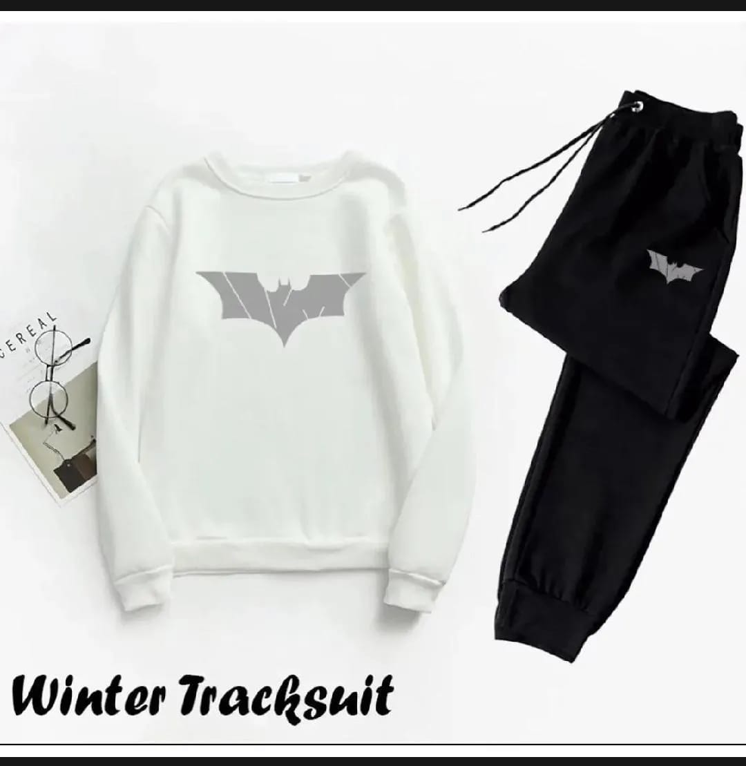 2 Pcs Men's Fleece Printed Track Suit