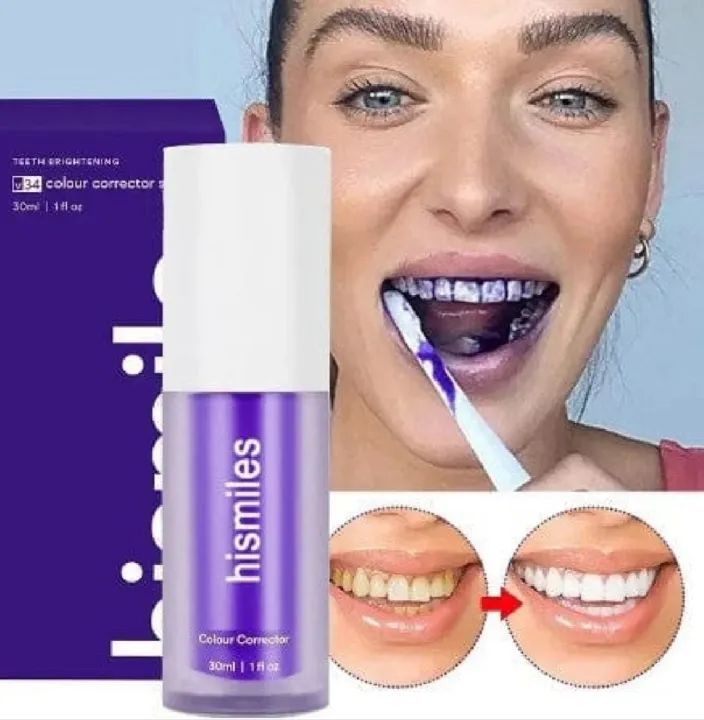 Hismile V34 Purple Whitening Toothpaste Remove Stains Reduce Yellowing Care For Teeth Gums Fresh Breath Brightening Teeth
