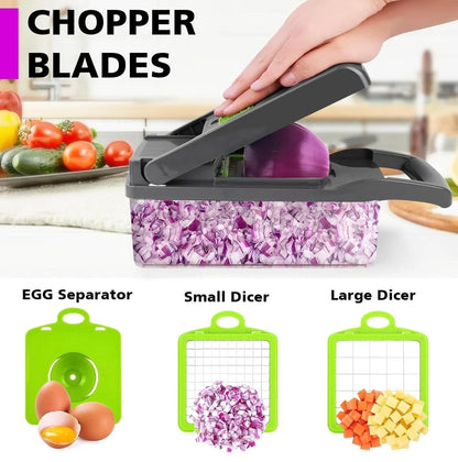 16-in-1 Multifunctional Vegetable Cutter & Slicer – Kitchen Tool with Interchangeable Blades