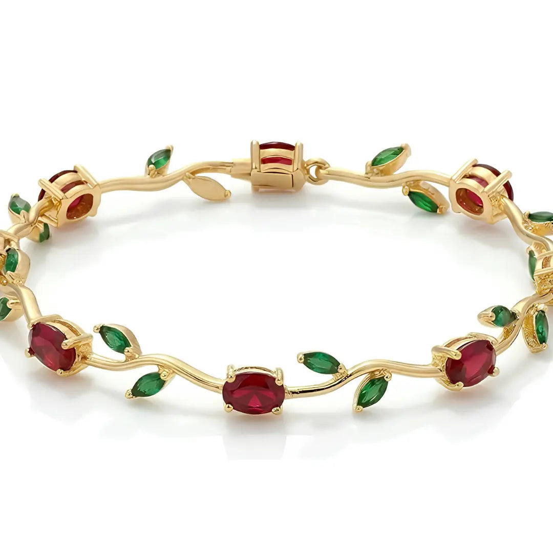 Elegant Floral Vine Crystal Bracelet