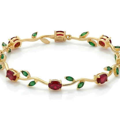 Elegant Floral Vine Crystal Bracelet