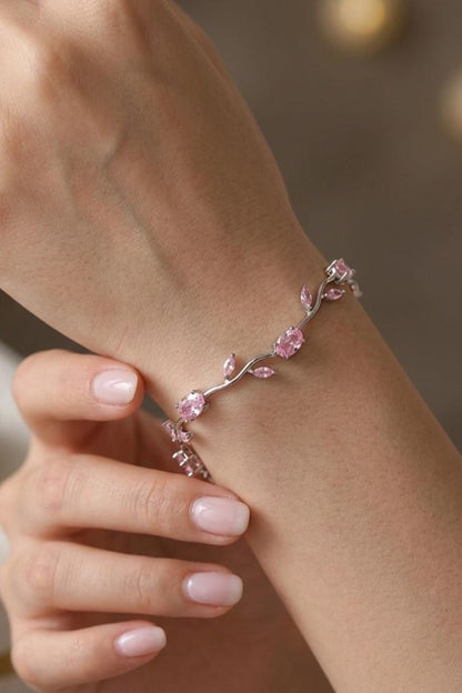 Elegant Floral Vine Crystal Bracelet