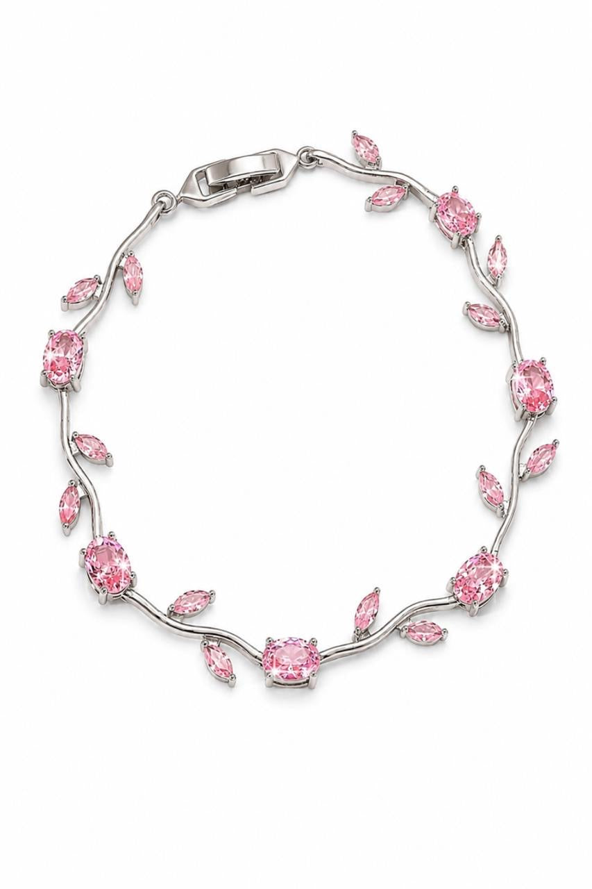 Elegant Floral Vine Crystal Bracelet
