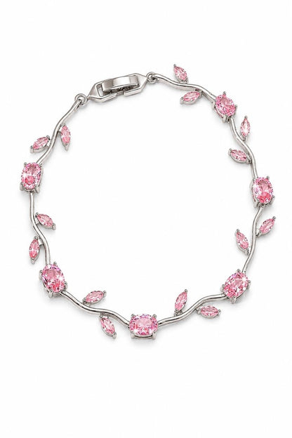 Elegant Floral Vine Crystal Bracelet