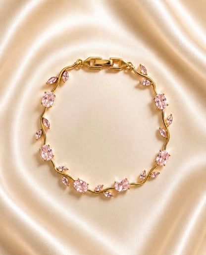 Elegant Floral Vine Crystal Bracelet