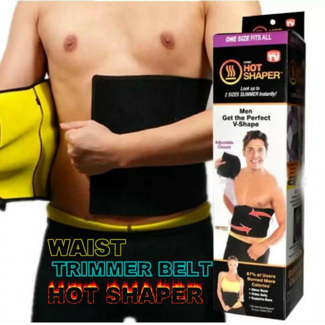 Hot Shaper Slimming Belt With Box Adjustable Standard Size Waist Trainer For Men And Women Helps Reduce Belly Fat Effectively