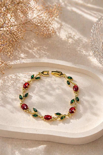 Elegant Floral Vine Crystal Bracelet