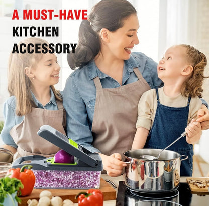 16-in-1 Multifunctional Vegetable Cutter & Slicer – Kitchen Tool with Interchangeable Blades