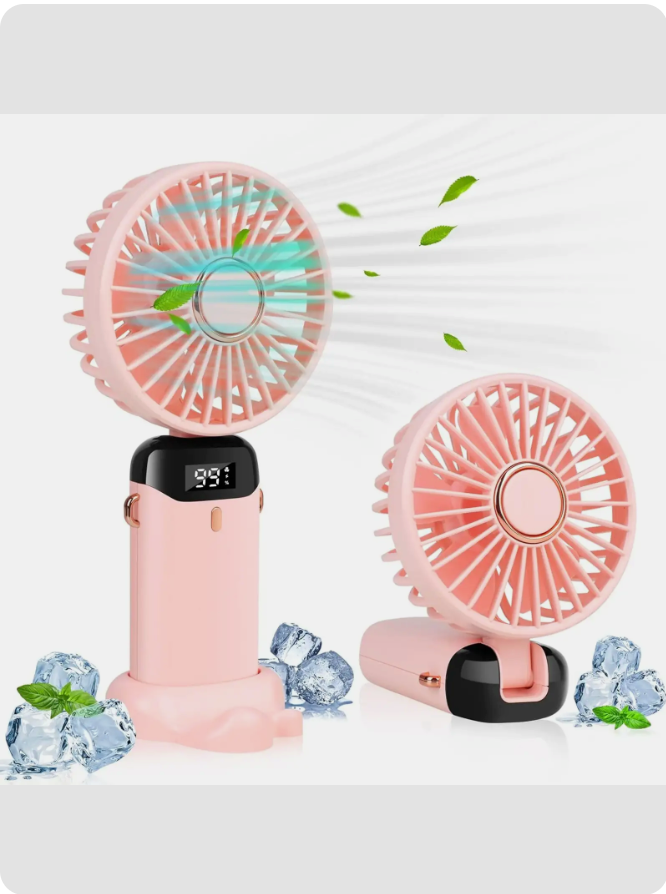 Rechargeable 5 Speed Mini Fan for Kids – Portable USB Charging Fan – Mini Handheld Charging Fan - Electric Mini Fan for School – Kitchen – Traveling