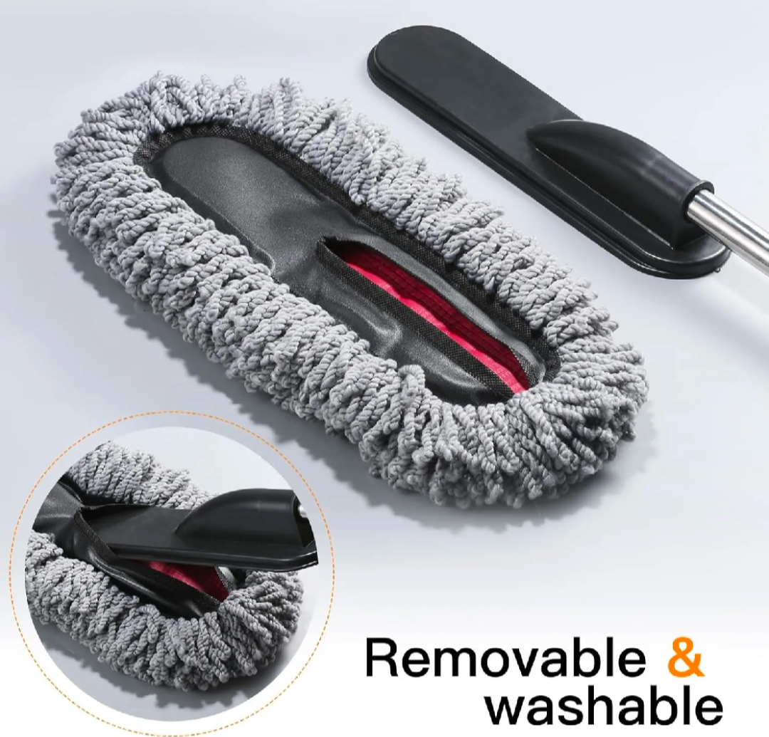 Ultra-Soft Extendable Auto Detailer Mop – Premium Microfiber Dust Cleaner Brush with Stainless Steel Pole {with Free Delivery 🚚}