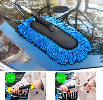 Ultra-Soft Extendable Auto Detailer Mop – Premium Microfiber Dust Cleaner Brush with Stainless Steel Pole {with Free Delivery 🚚}
