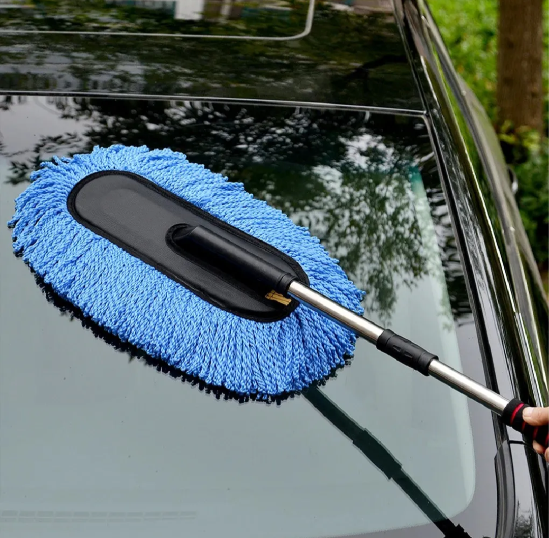 Ultra-Soft Extendable Auto Detailer Mop – Premium Microfiber Dust Cleaner Brush with Stainless Steel Pole {with Free Delivery 🚚}
